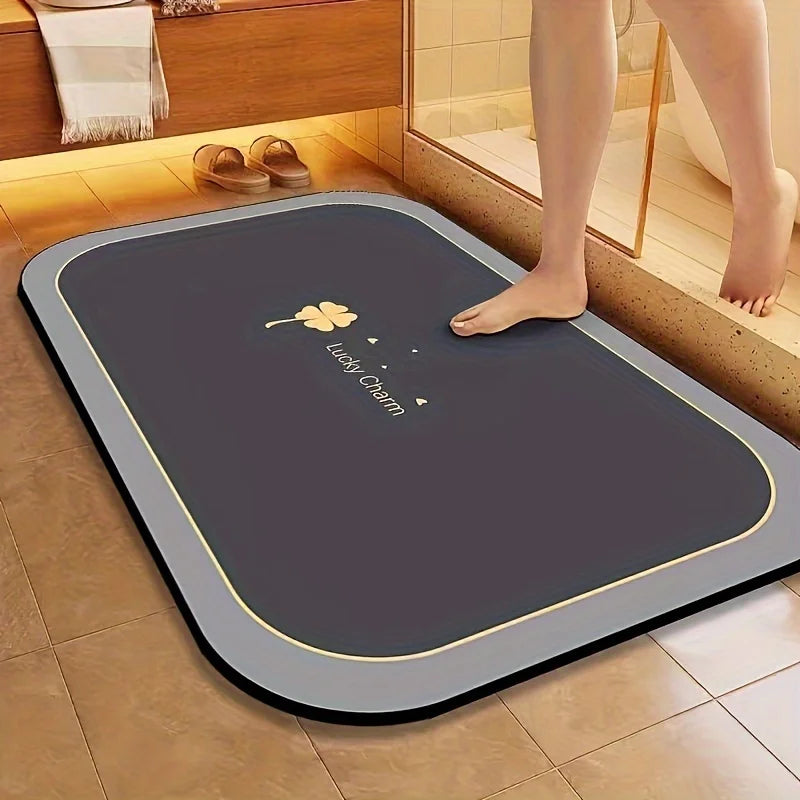 Diatomite Bath Mat Non Slip Quick Dry Super Absorbent Floor Mat Bathroom
