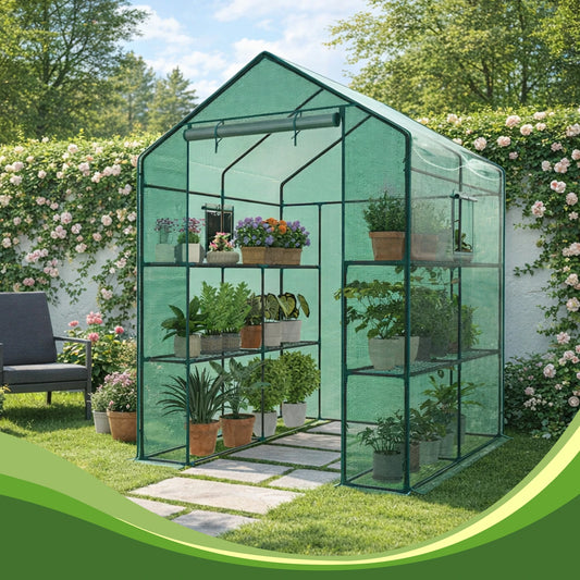Walk-In Greenhouse For Outdoor Plants With Screen Windows 22Lbs Capacity