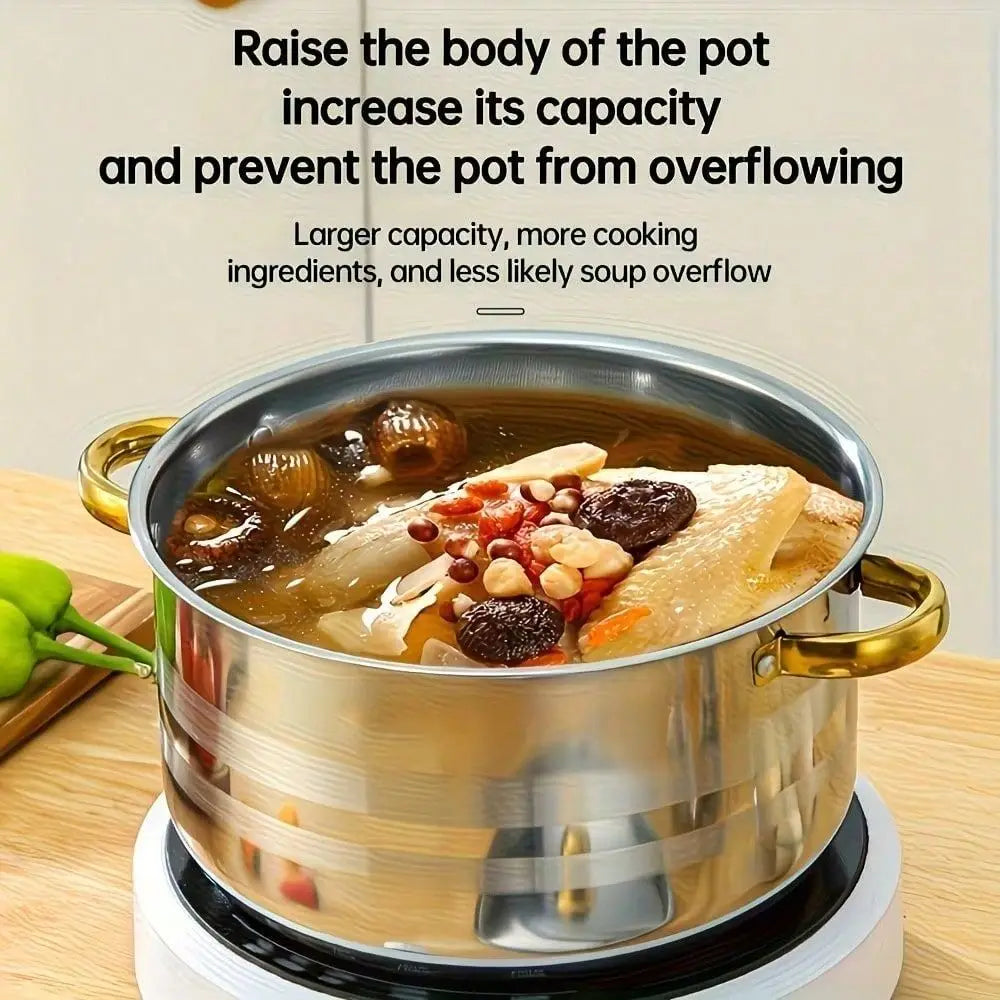 Stainless Steel Cookware Set With Lids 10 Piece Multiple Pot Sizes