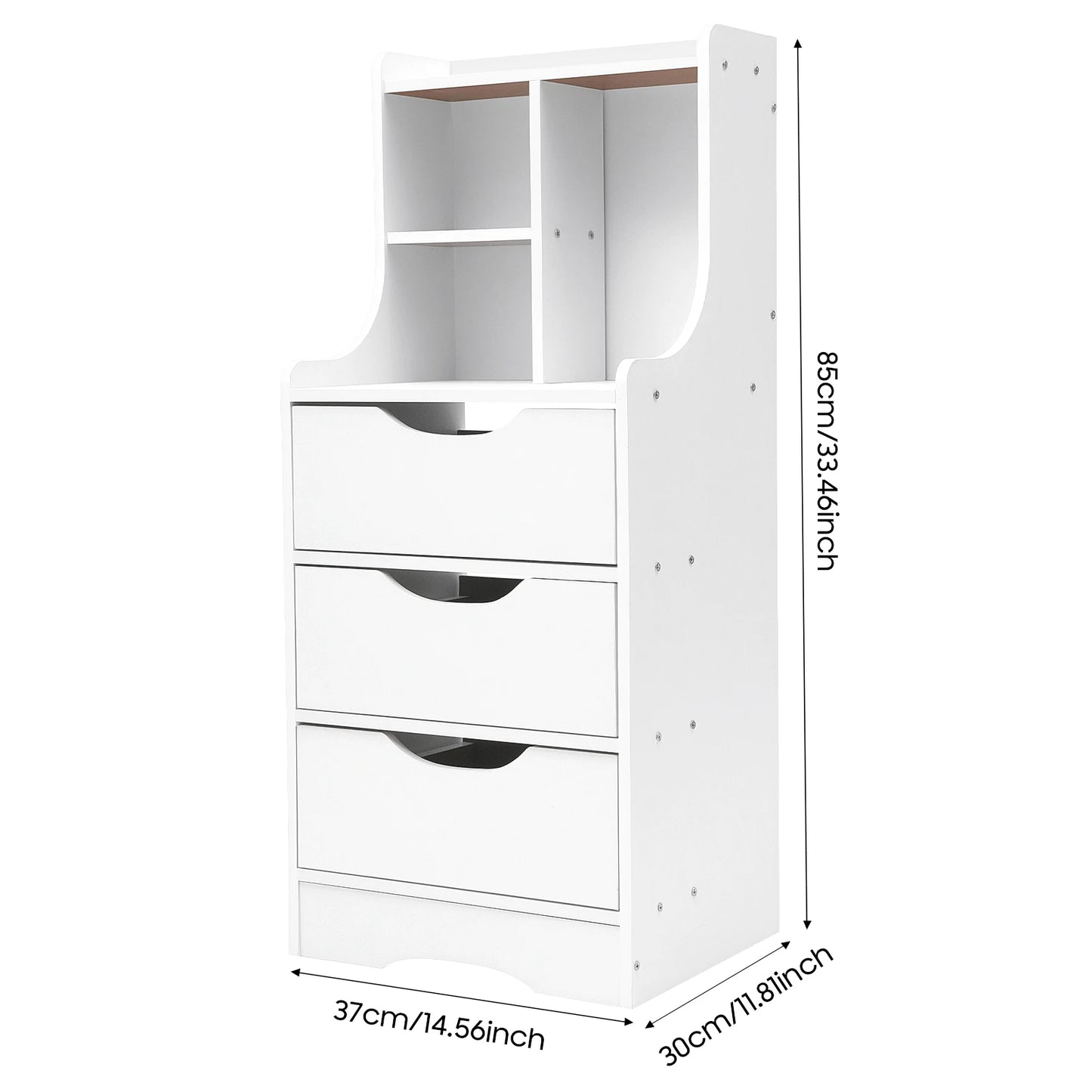 Bymaocar Nightstand With 3 Drawers Modern Bedroom Table