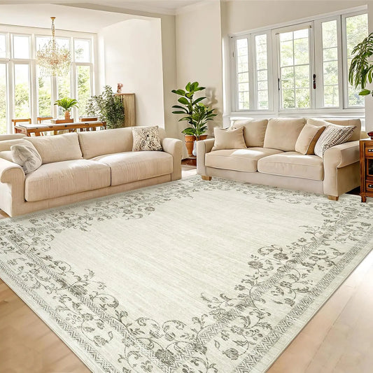 HiMISS Floral Area Rug for Living Room and Bedroom