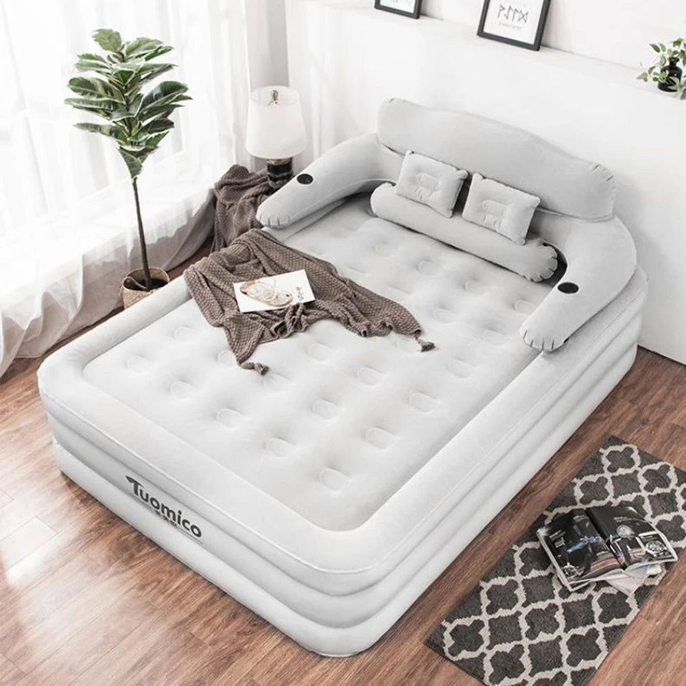 Camping Inflatable Air Bed With Backrest For Two Indoor Outdoor
