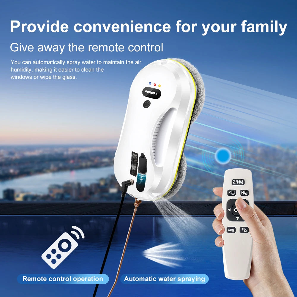 PuRuikai Window Cleaning Robot With Water Spray and Edge Detection System