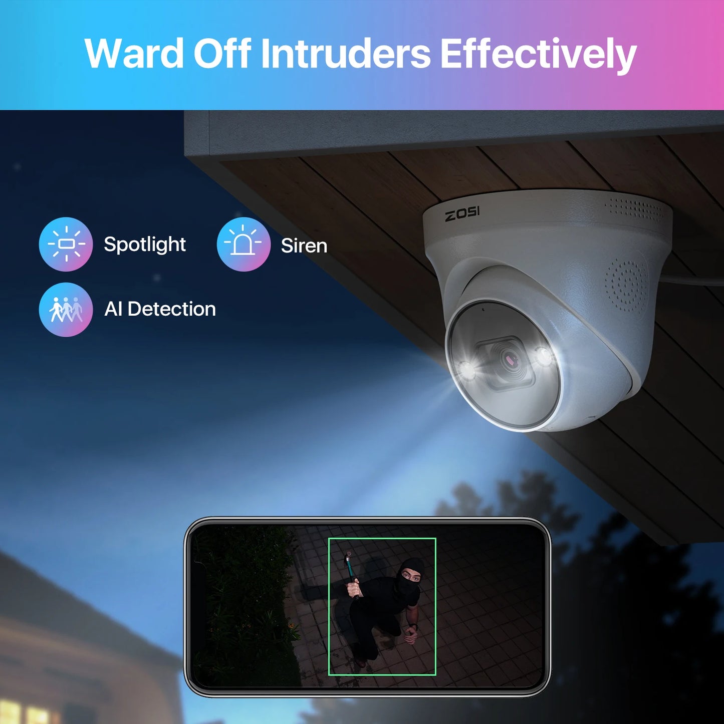 ZOSI 4K 8MP PoE Security Camera System With NVR AI