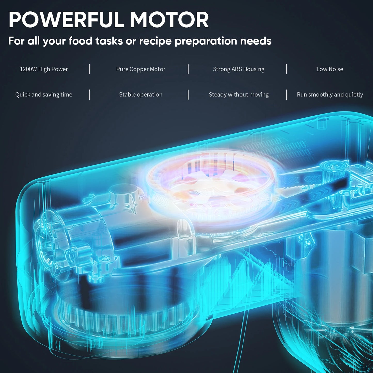 Biolomix Kitchen Stand Mixer 1200W 11 Speed DC Motor OLED