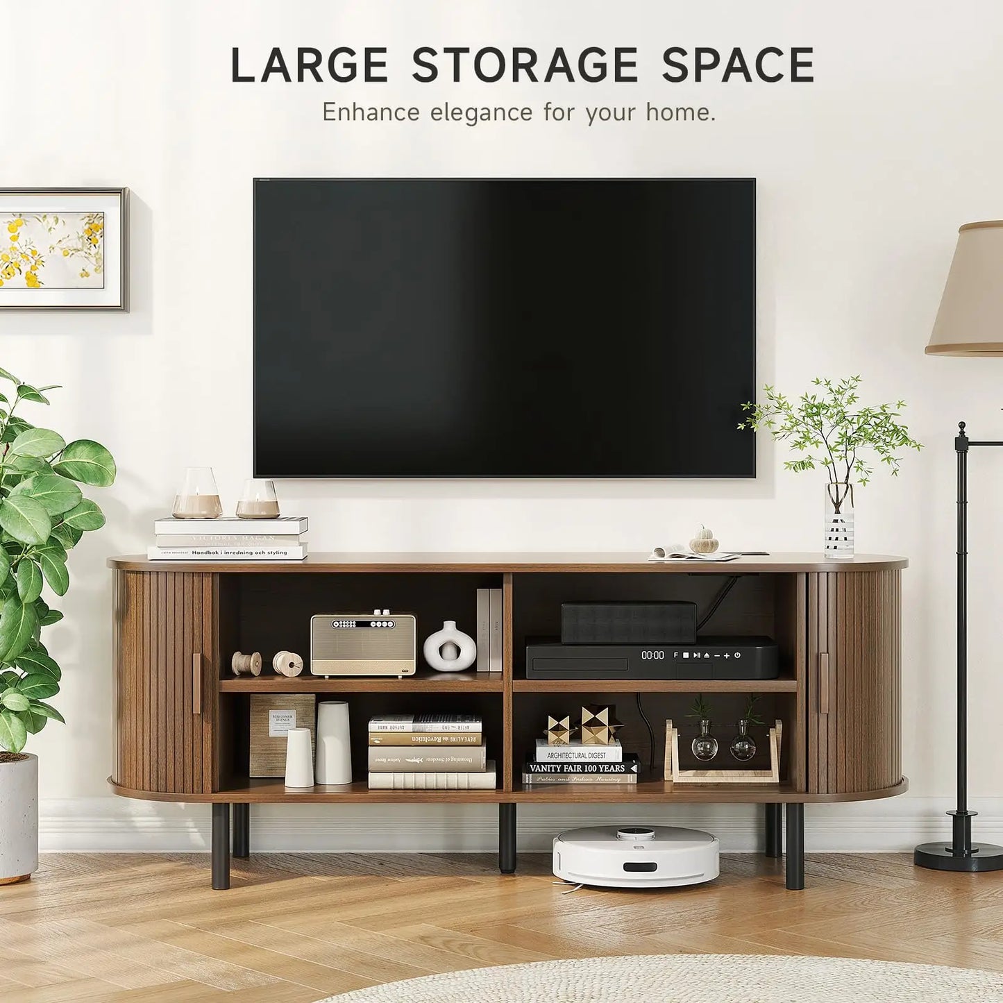 ONBRILL TV Stand With Power Outlet For Living Room