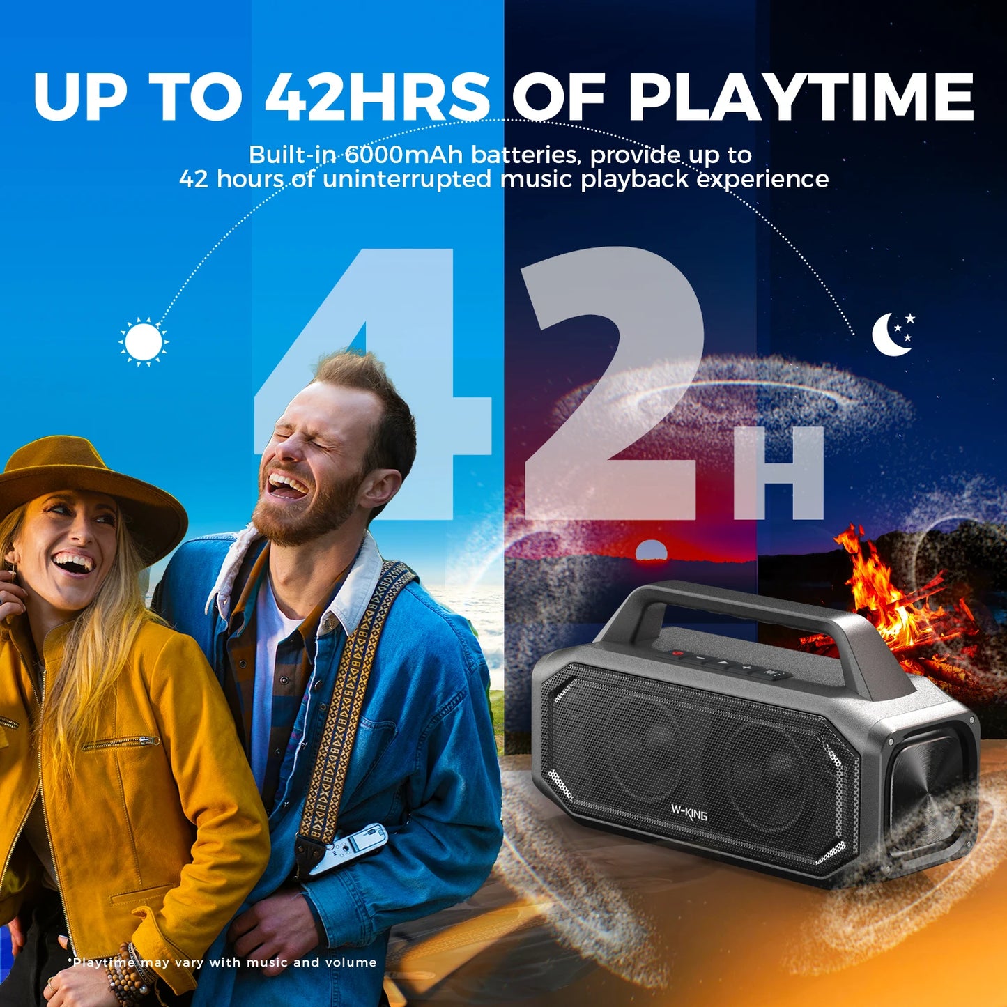 W-KING BT261-2 80W Bluetooth Speaker Portable Outdoor IPX6 Waterproof BassBoost