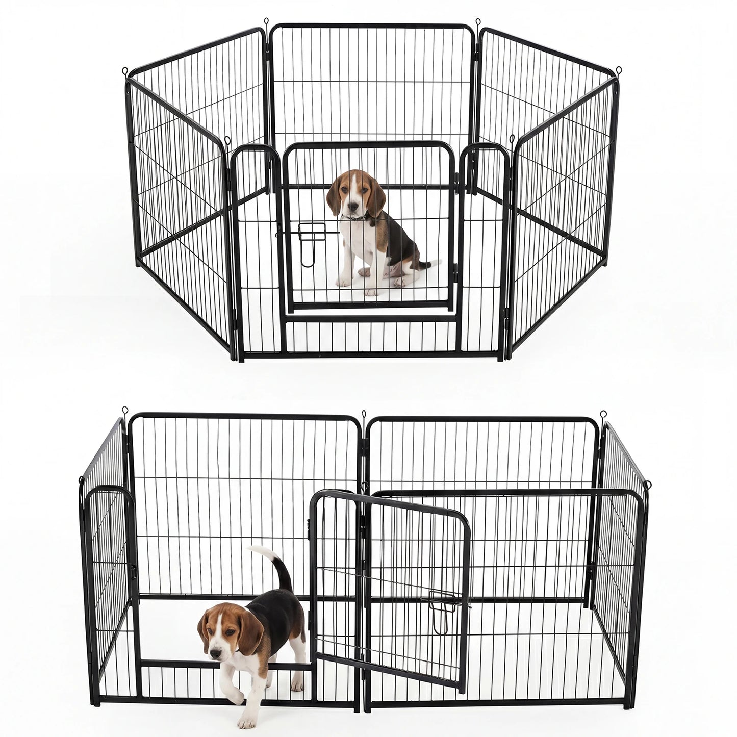 JHK 6 Panel Metal Dog Playpen Foldable Indoor Outdoor