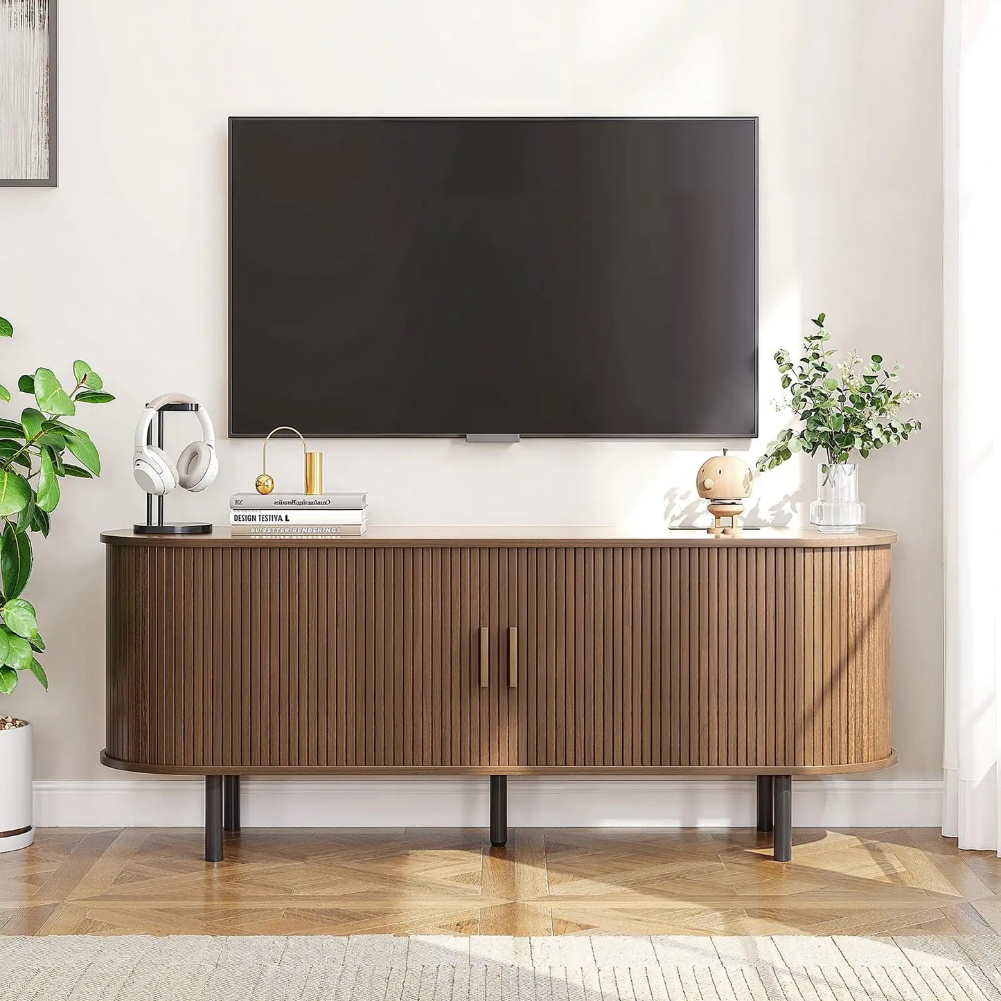 ONBRILL TV Stand With Power Outlet For Living Room