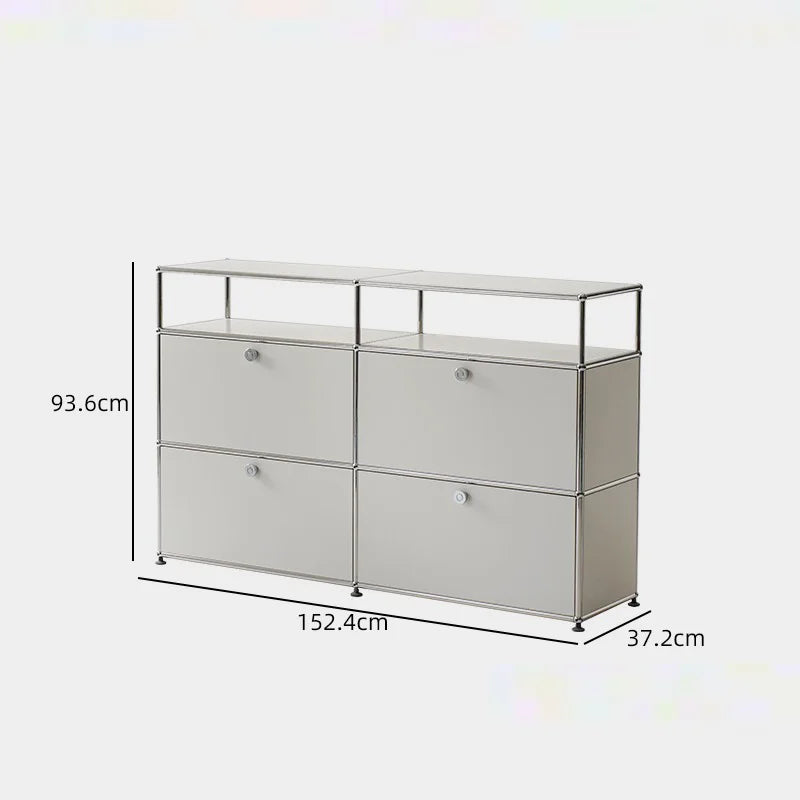 Bigcityfur Metal TV Stand Storage Cabinet Corner Cabinet For Living Room