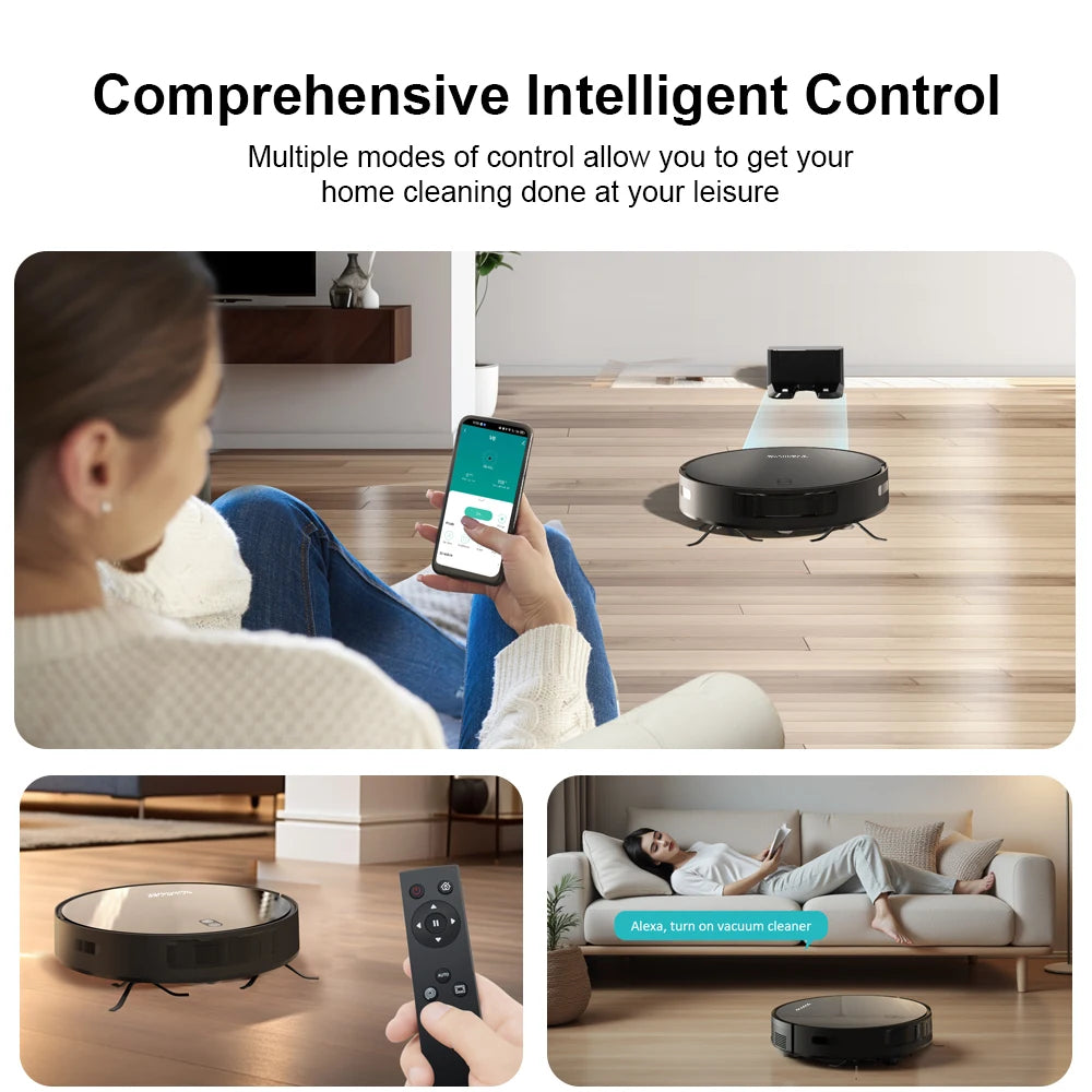 Boaimore Robot Vacuum Mop Combo With 6000Pa Suction Smart Mapping