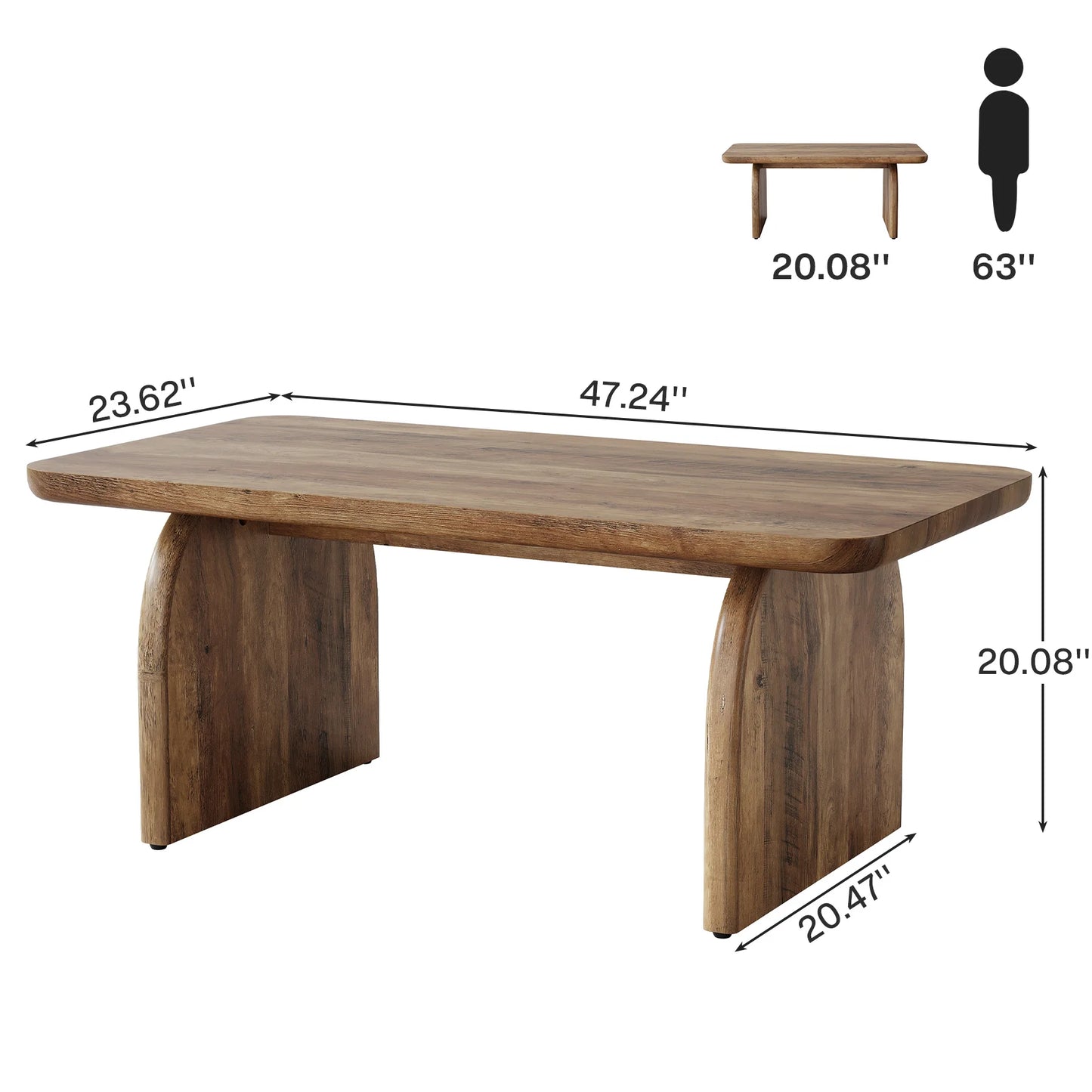 Tribesigns Farmhouse Coffee Table Center Table With Sturdy Base