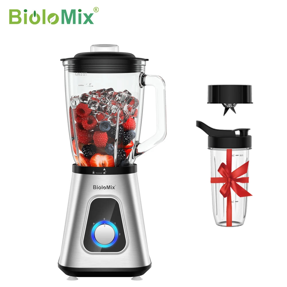 Biolomix 1300W Smoothie Maker With 1.5L Glass Jar For Frozen Drinks