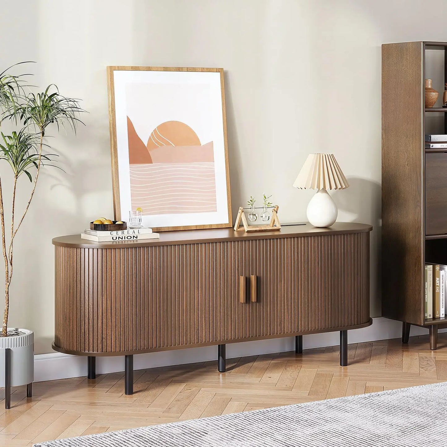 ONBRILL TV Stand With Power Outlet For Living Room